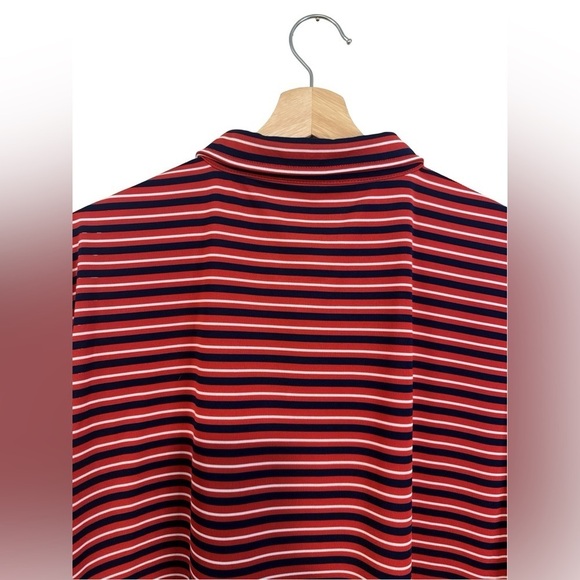St. John's Bay Mens Dri Fit Red White Blue Striped Short Sleeve Polo Size XXL - Picture 9 of 11